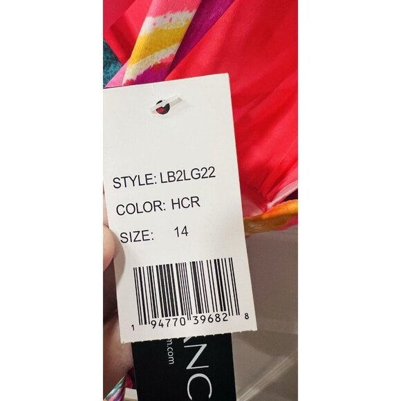 La Blanca Women's Pink Standard Twist Keyhole One Piece Swimsuit Push-Up Size 14 - Picture 7 of 9